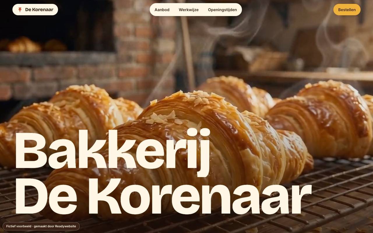 Voorbeeldsite Bakkerij De Korenaar (fictief bedrijf)